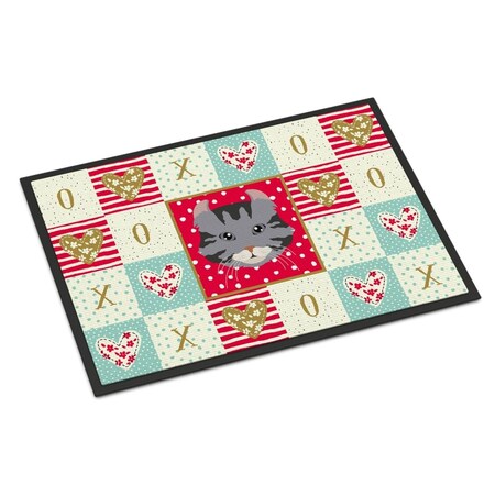 Carolines Treasures 18 x 27 in. American Curl Cat Love Indoor or Outdoor Mat CK5080MAT